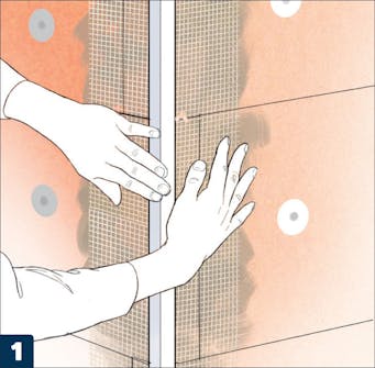 Kingspan isolering: Kanterna skyddas med hörnlister Kingspan isolering: Kanterna skyddas med hörnlister